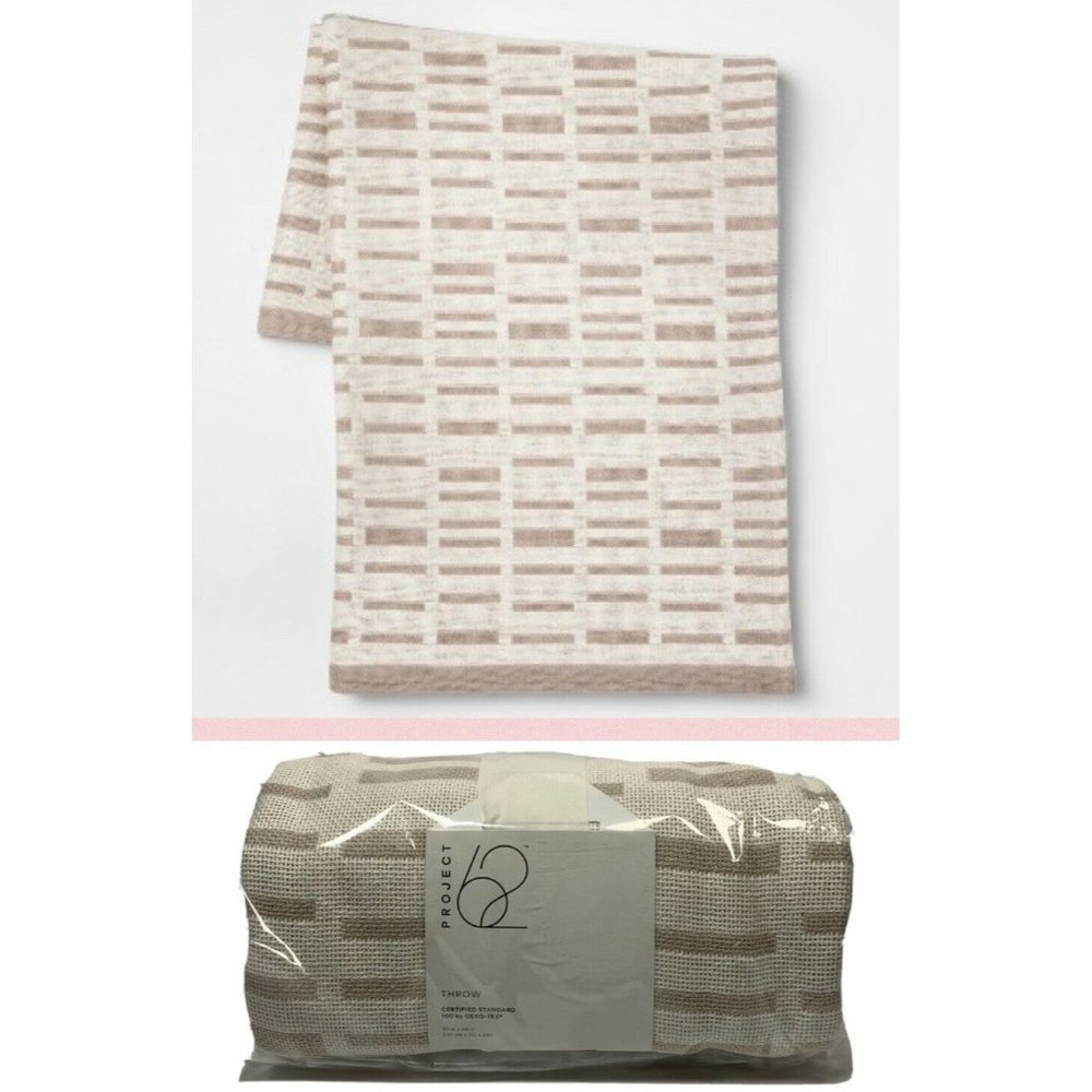 Project 62 Throw Blanket Cream Color 60" x 50" NEW